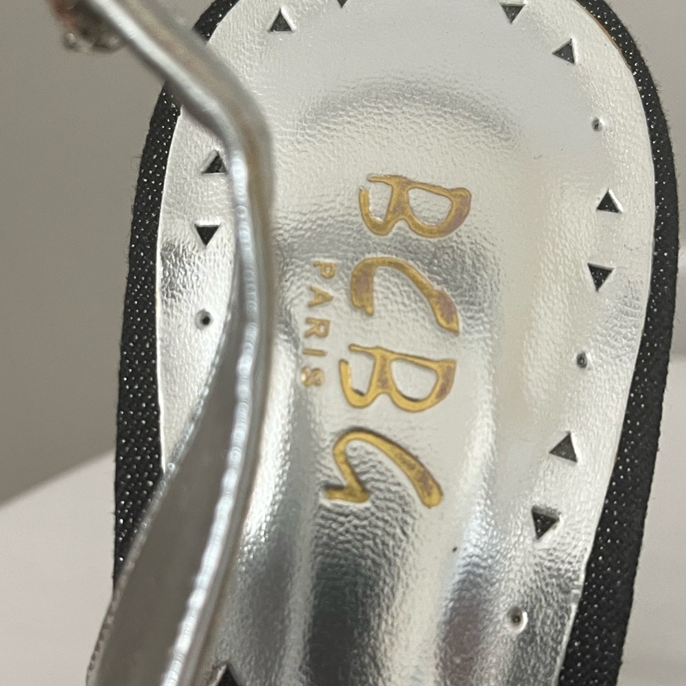 BCBG Paris Ostrica Hills Shoes in Black & Silver Women's sz EU 39 US 8 - Picture 8 of 8